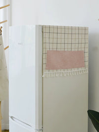 Japanese Style Refrigerator Dust Cover with Storage Pockets, Nordic Design Washing Machine Top Cover