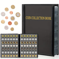 Large Capacity 420-Pocket Coin Collection Album for Commemorative Coins, Stickers, and Badges
