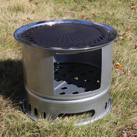 Portable Folding Camping Wood Stove Multi-functional Outdoor Windproof Picnic Cooker BBQ Grill