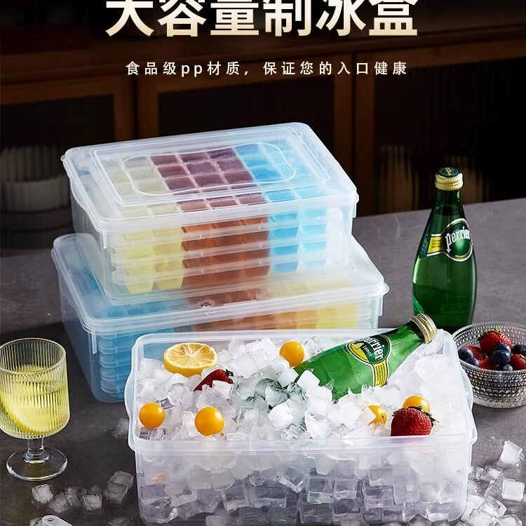 Large Capacity Ice Cube Tray with Storage Bin and Scoop for Commercial Outdoor Use