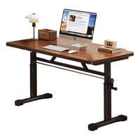 Adjustable Height Hand-Crank Desk for Home Office and Study, Ideal for Students and Small Spaces