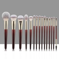 15-Piece Professional Synthetic Makeup Brush Set with Pouch