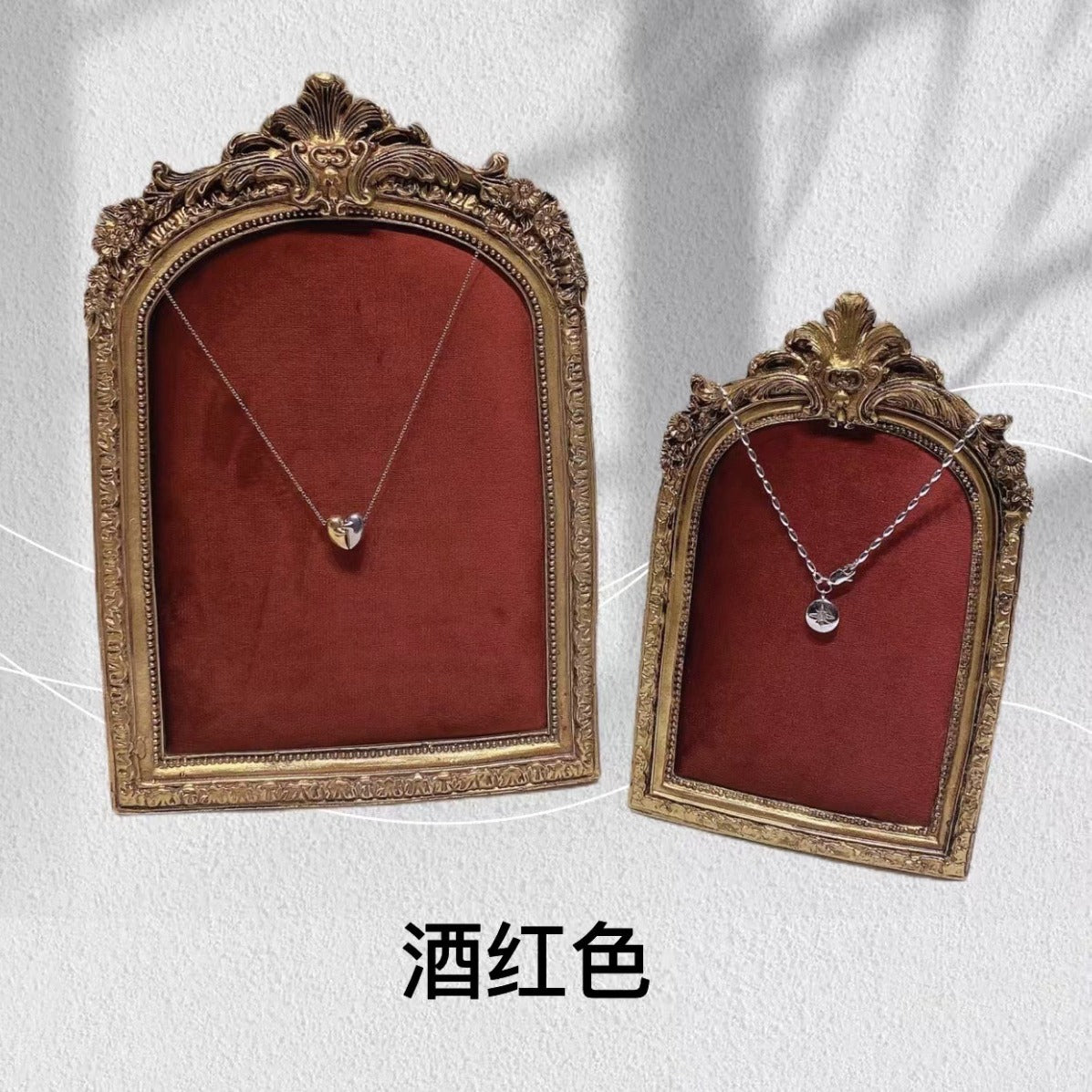 Vintage Resin and Velvet Jewelry Display Stand for Necklace, Earrings and Studs