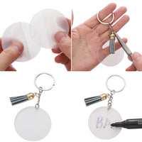 DIY Keychain Making Kit with Tassels and Blank Acrylic Blanks