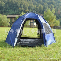 3-in-1 Waterproof UV Protection Double Layer Hexagonal Tent for 6 Person Outdoor Camping Family Leisure