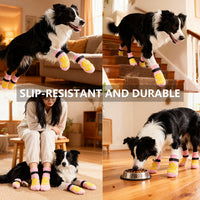Pet Anti-Slip Anti-Scratch Dog Socks for Medium to Large Dogs, Indoor Quiet Paw Protectors