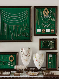 Emerald Green Photo Frame Jewelry Display Stand Wall Mountable & Freestanding for Necklaces Earrings Rings