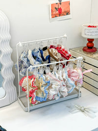 Hair Tie Holder Stand with Clips and Ties, Desktop Organizer for Hair Accessories, Necklaces, and Jewelry