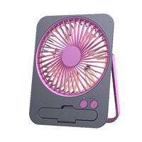 USB Ultra-Thin Card Night Light Fan, Portable Student Office Outdoor Silent 5-Speed Mini Fan with Strong Airflow