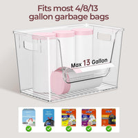 Stackable Clear Plastic Storage Bins with Bamboo Lids and Card Slots for Home Organization