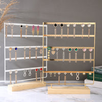 Metal Jewelry Display Stand with Multi-Tier Holes for Earrings and Studs
