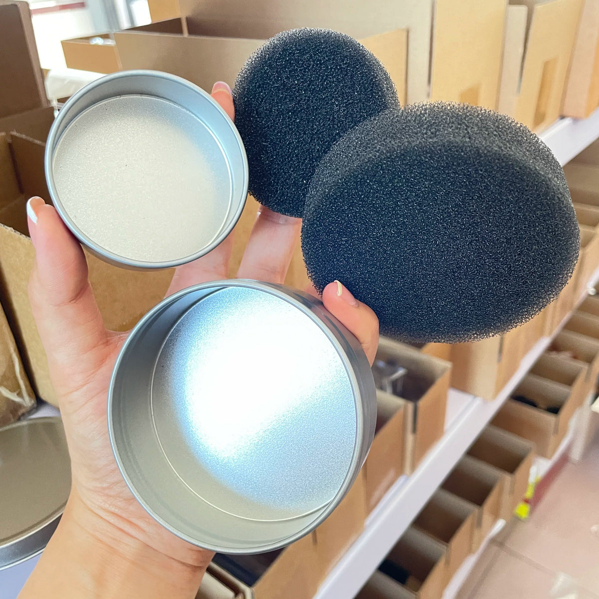 Makeup Brush Dry Cleaner Sponge Box for Quick Color Switch