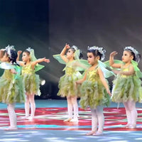 Kids' Shimmering Star Firefly Fairy Princess Tutu Dress with Headpiece and Wings for Performance