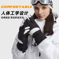Winter Waterproof Thermal Ski Gloves for Men and Women, Thickened Wear-Resistant Outdoor Cycling Gloves