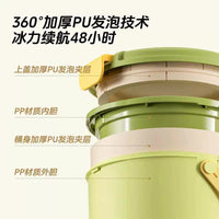 Insulated Ice Bucket with Lid and Handle, Large Capacity Portable Ice Container for Outdoor Picnics and Camping