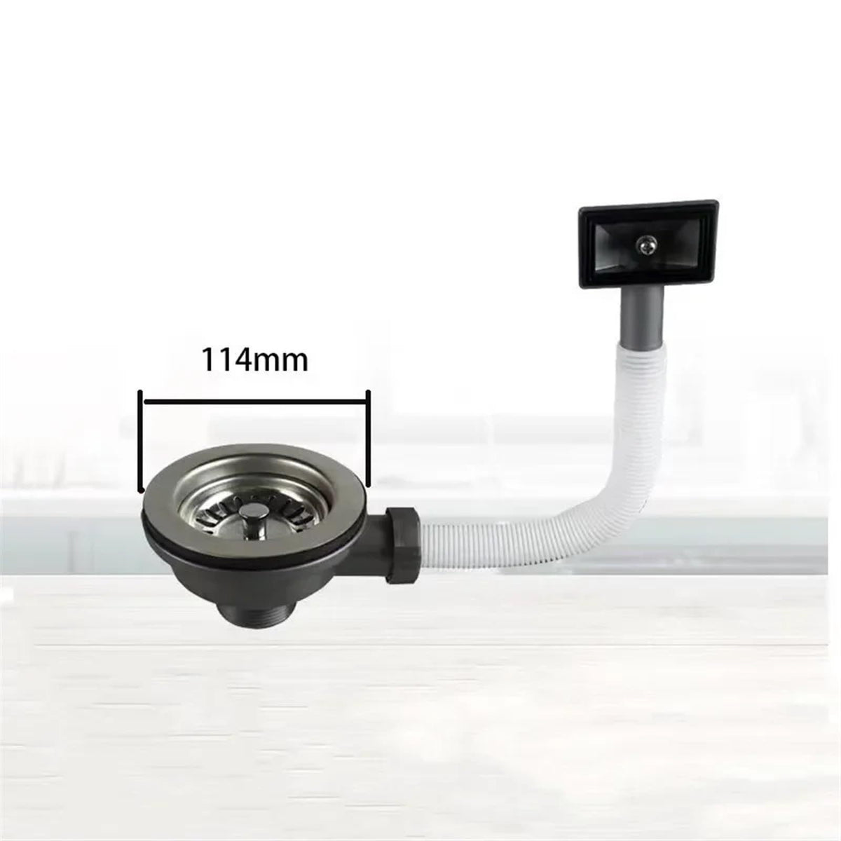 Kitchen Sink Drain Strainer with Overflow Pipe, Copper Tone