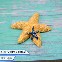 Aquarium Resin Ornaments Ocean Landscape Decor Set with Shells, Starfish, Sailboat, and Lighthouse
