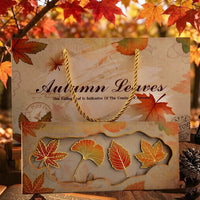 Classical Chinese Style Leaf Hollow Brass Metal Bookmark Gift Set