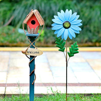 Garden Birdhouse Decoration with Small Fence and Bird Feeder for Outdoor Yard and Balcony