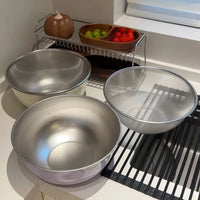 Stainless Steel Double-Layer Drain Basket with Scale for Kitchen Rice Washing and Vegetable Draining