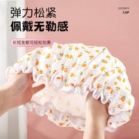 Double-Layer Waterproof Shower Cap for Women, Reusable Bathing Hair Cover for Home Use, Thickened