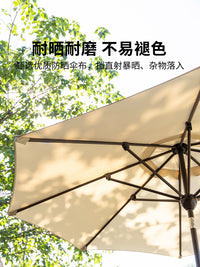Outdoor Patio Umbrella with Tilt Function and Water-Filled Base, UV Protection Sunshade for Garden, Balcony, and Market Stalls