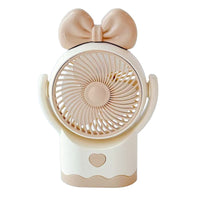Bowknot USB Rechargeable Desktop Mini Fan Portable Handheld Quiet Personal Fan