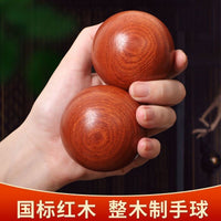 Rosewood Hand Exercise Balls for Seniors, Wooden Massage Therapy Spheres