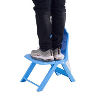 Foldable Kids' Plastic Chair with Backrest, 25cm Height, Portable for Kindergarten & Home Use