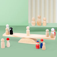 Rainbow Stacking Balancing Blocks for Kids, Wooden Educational Toy