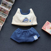 Cotton Doll Clothes Set for 10cm/20cm Plush Dolls - Vest & Shorts Outfits