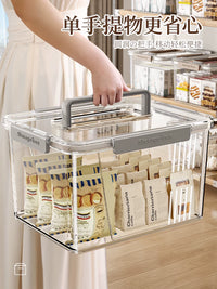 Portable Clear Storage Box with Lid, Large Capacity Plastic Organizer for Clothes, Snacks, Toys, Books