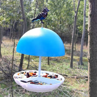 Mushroom Head Outdoor Bird Feeder for Garden and Yard, Dome Rainproof Wild Bird Feeder