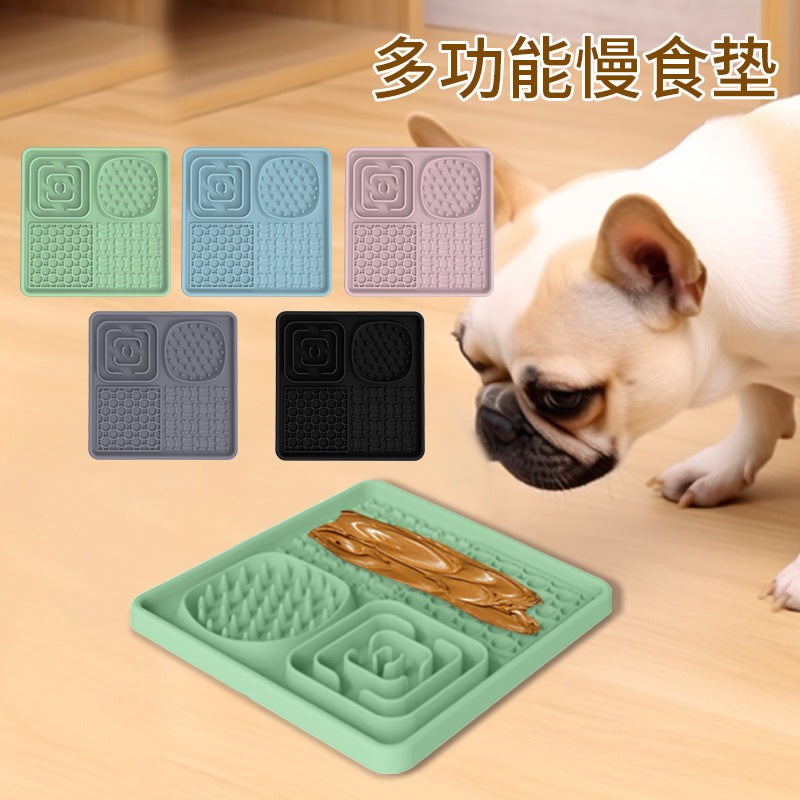 Pet Lick Mat Slow Feeder for Dogs Silicone Suction Cup Food Mat