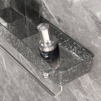 Luxury Wall-Mounted Bathroom Shelf with Towel Bar for Cosmetics and Toiletries, No-Drill Installation