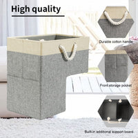 Creative Stair Basket with Cotton Rope Handle, Portable Two-Tone Storage Basket with Fabric Liner