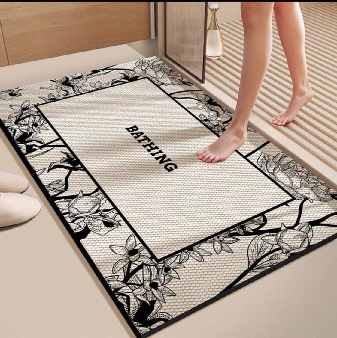 Diatomaceous Earth Bath Mat Non-Slip Absorbent Quick Dry for Bathroom Entrance