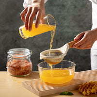 Fine Mesh Strainer with Wooden Handle for Baking and Juicing