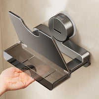 Suction Cup Wall-Mounted Pot Lid Holder with Drain Tray for Kitchen Organization