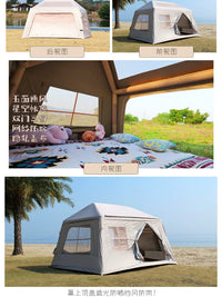 Inflatable Ridge Tent for 2-4 Person Family Camping, All-in-One Rainproof Sunshade