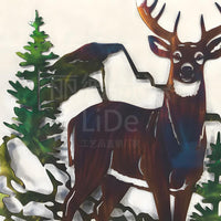 Forest Deer Metal Wall Decor for Garden & Bedroom