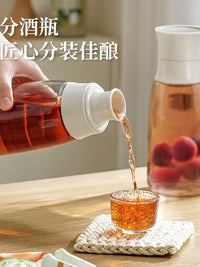 Glass Cold Water Pitcher with Lid for Homemade Fruit Wine, Iced Tea, and Beverages