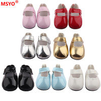 Doll Shoes for 14-inch Cotton Dolls, 5.5cm PU Leather Shoes for 20cm Plush Toys