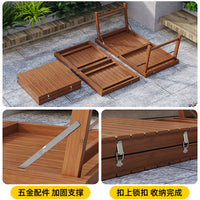 Outdoor Bamboo Folding Table and Chair Set for Camping and Home Use