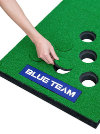 FG Indoor Outdoor Golf Putting Green Mat with Slope and Multiple Holes, Portable Golf Practice Game for Family Fun