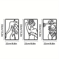 Abstract Metal Woman Line Art Wall Decor for Home, Bar, and Hotel