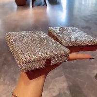 Diamond-Embellished Portable Makeup Brush Set