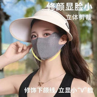 Women's Ice Silk Lace Sun Protection Face Mask with UV Protection and Breathable Design