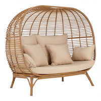 Outdoor Patio Woven Rattan Bird's Nest Daybed Sofa for Garden Balcony