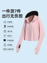 Women's Ice Silk Sun Protection Jacket UV Resistant Breathable Thin Cycling Outerwear